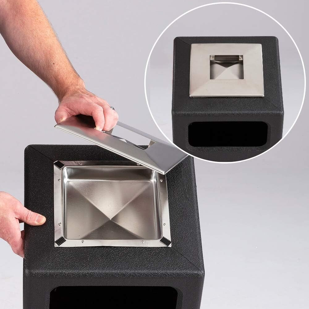 Durable 15 Gallon Commercial Trash Can and Ashtray for Elegant Waste Disposal