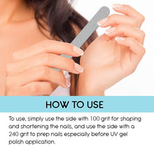 Load image into Gallery viewer, Hygienic Disposable Nail Files 100/240 Grit – 100 Individually Sealed Units