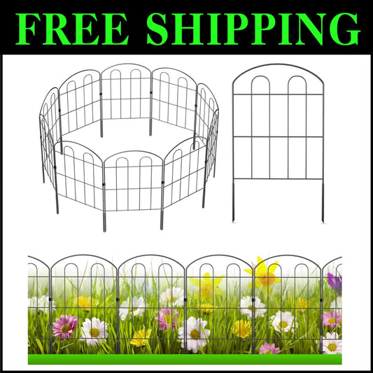 Multi-Purpose Wrought Iron Garden Fence - 28 Decorative Panels, Easy to Assemble