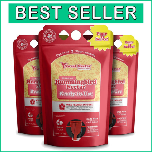 Premium 3-Pack Hummingbird Food - Calcium Infused & Long-Lasting Freshness
