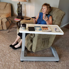 Load image into Gallery viewer, Compact Overbed Table with Wheels - Ideal Rolling Bedside Tray for Easy Access