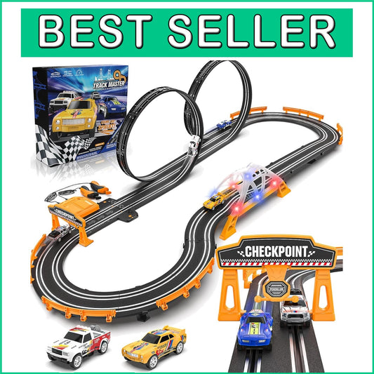 Electric Racing Car Track Set with Dual Lap Counter - Exciting Gifts for Kids