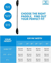 Load image into Gallery viewer, 95in Kayak Paddle: High-Quality Aluminum &amp; Fiberglass for Optimal Performance