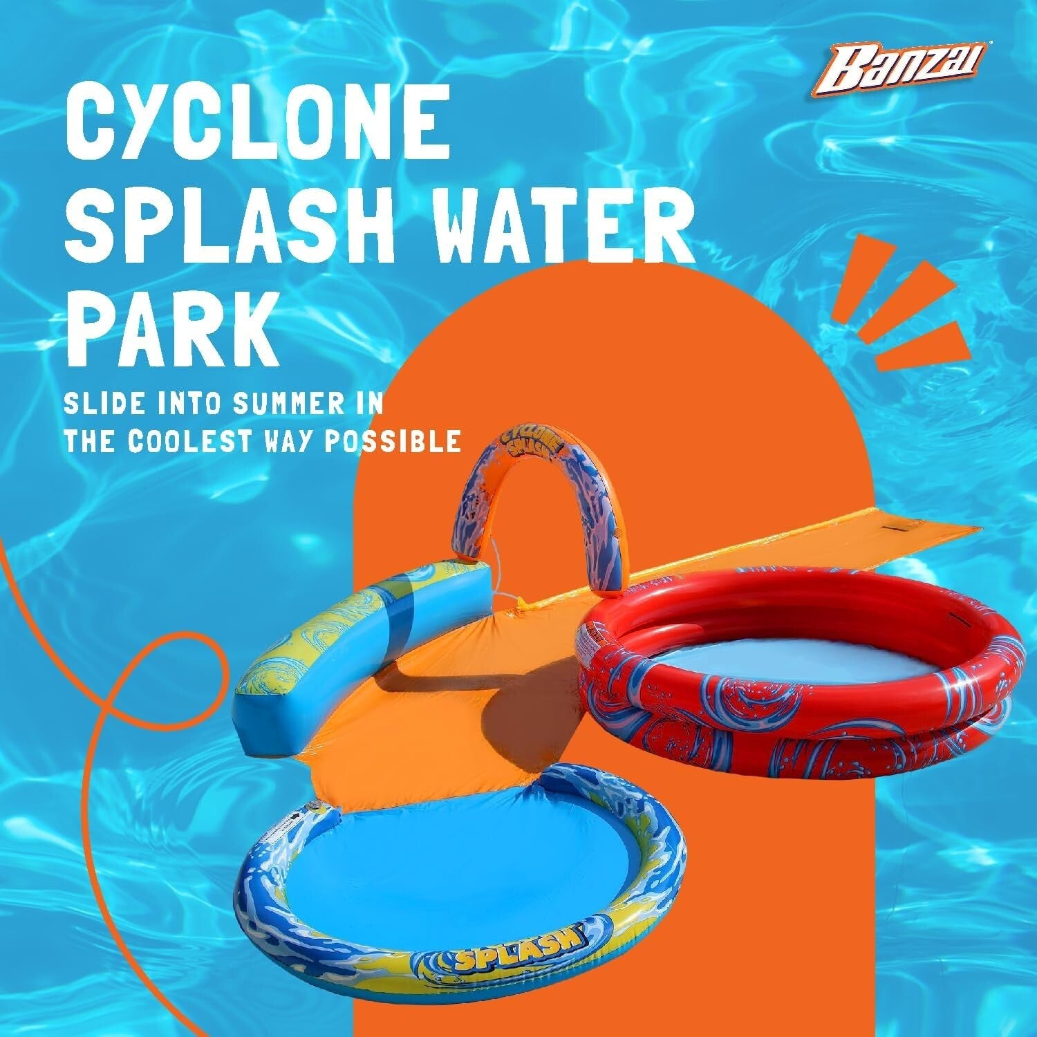 Cyclone Splash Park: 3-in-1 Inflatable Water Slide & Pool for Kids Fun