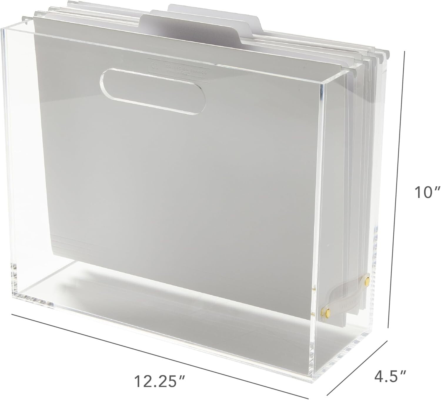 Elegant Clear Acrylic File Box Slim Organizer for Stylish Desk Storage 12.25"L