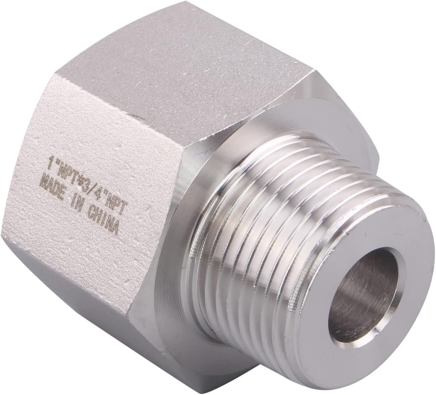 Pack of 5 Stainless Steel 304 Reducer Adapter Fittings - 1" Female x 3/4" Male