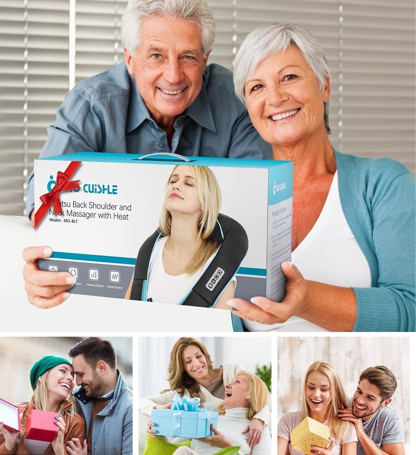 Portable Deep Tissue Shiatsu Massager with Heat – Ideal Gift for Wellness Lovers