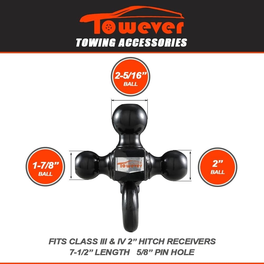 Class 3/4 Trailer Hitch with 2-Inch Ball & Hook - Versatile Towing Solution