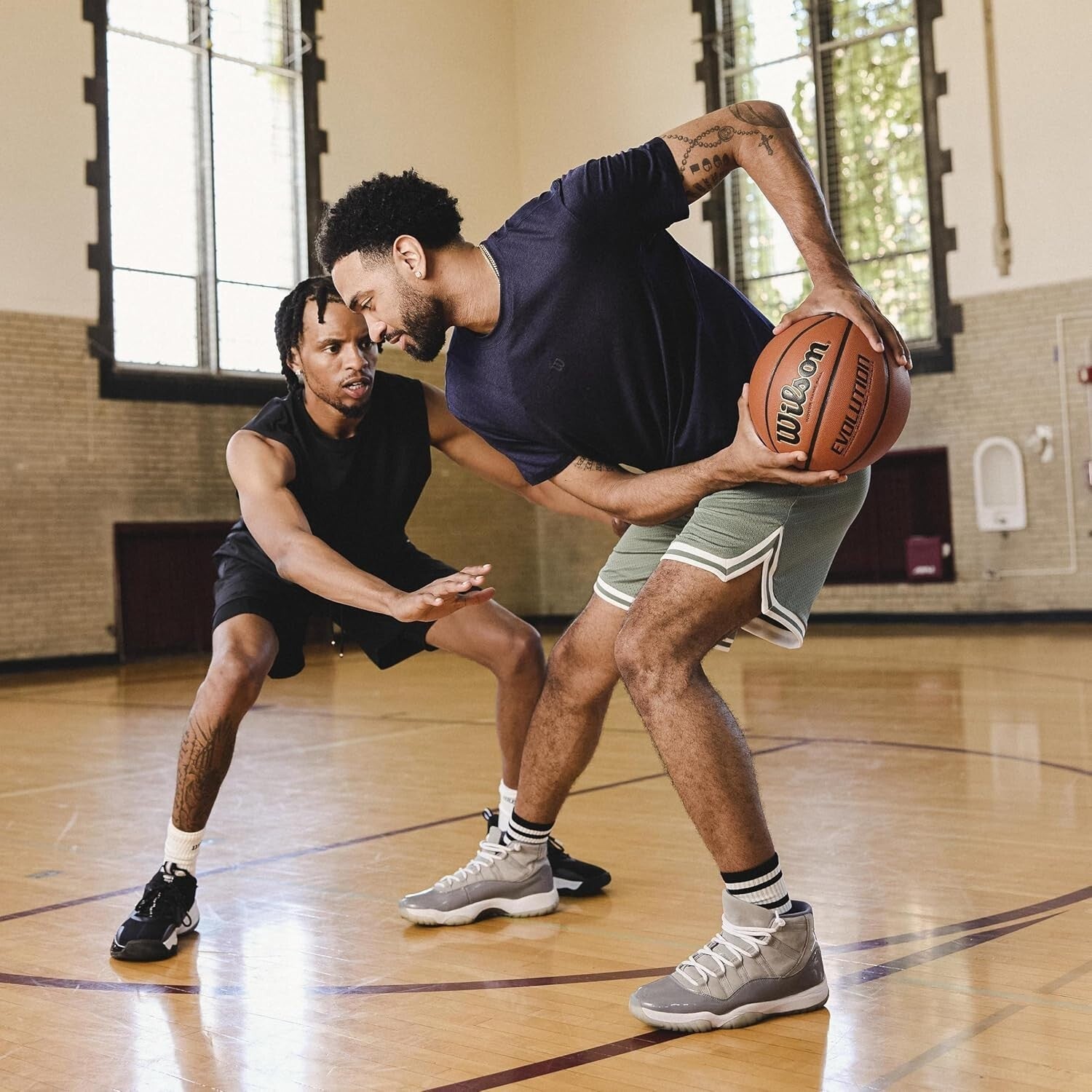 Exceptional Grip Indoor Game Basketball - Size 7, Navy/Brown - 29.5 Inches