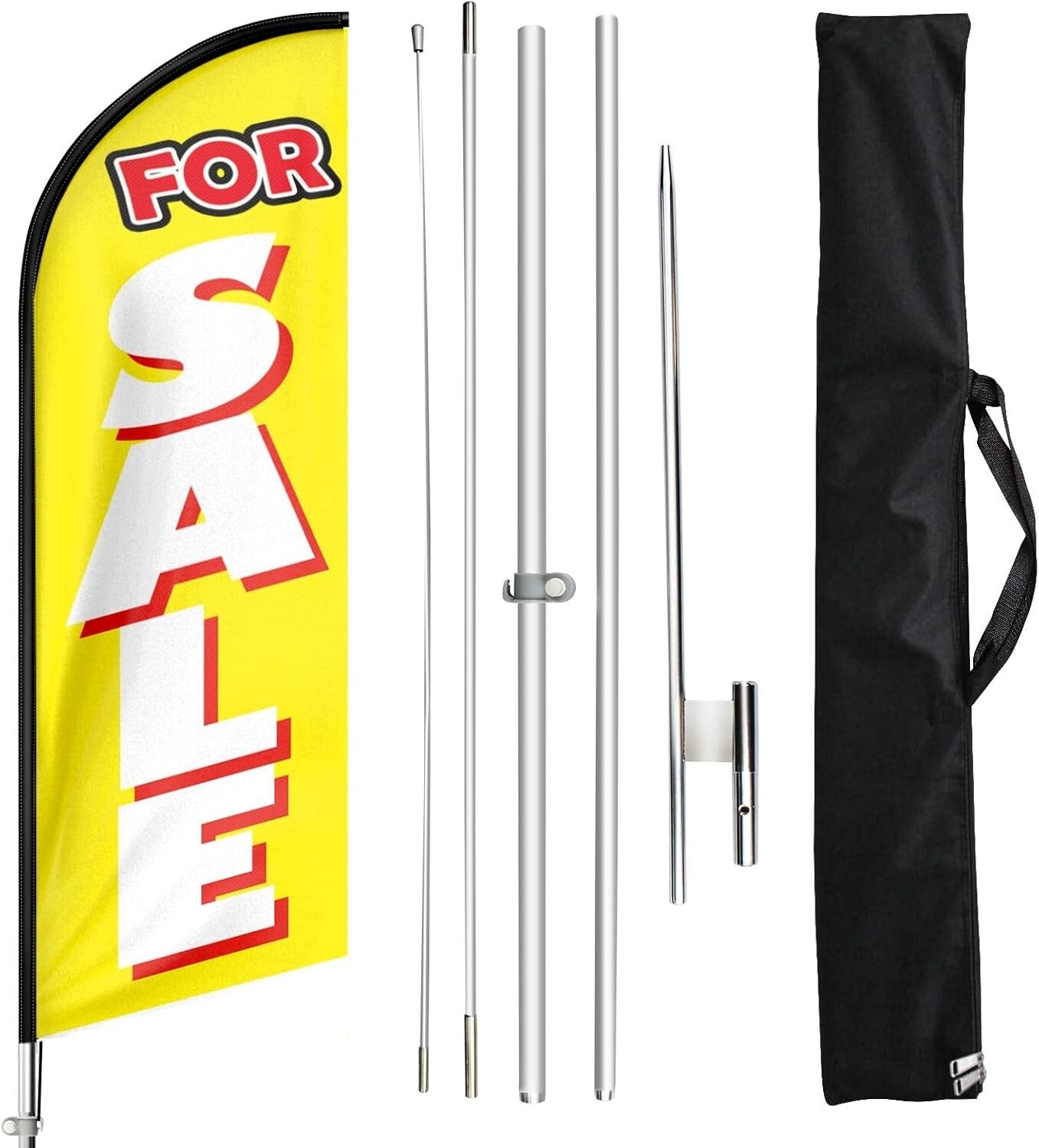 Weather-Resistant 11FT Swooper Flag Kit for Real Estate - Eye-Catching & Sturdy