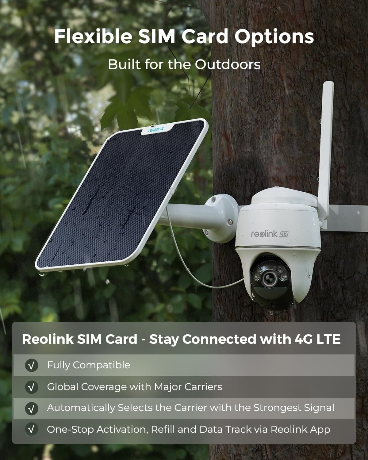 All-in-One 4K LTE Solar Security Camera - Motion Alerts, Wireless, Waterproof