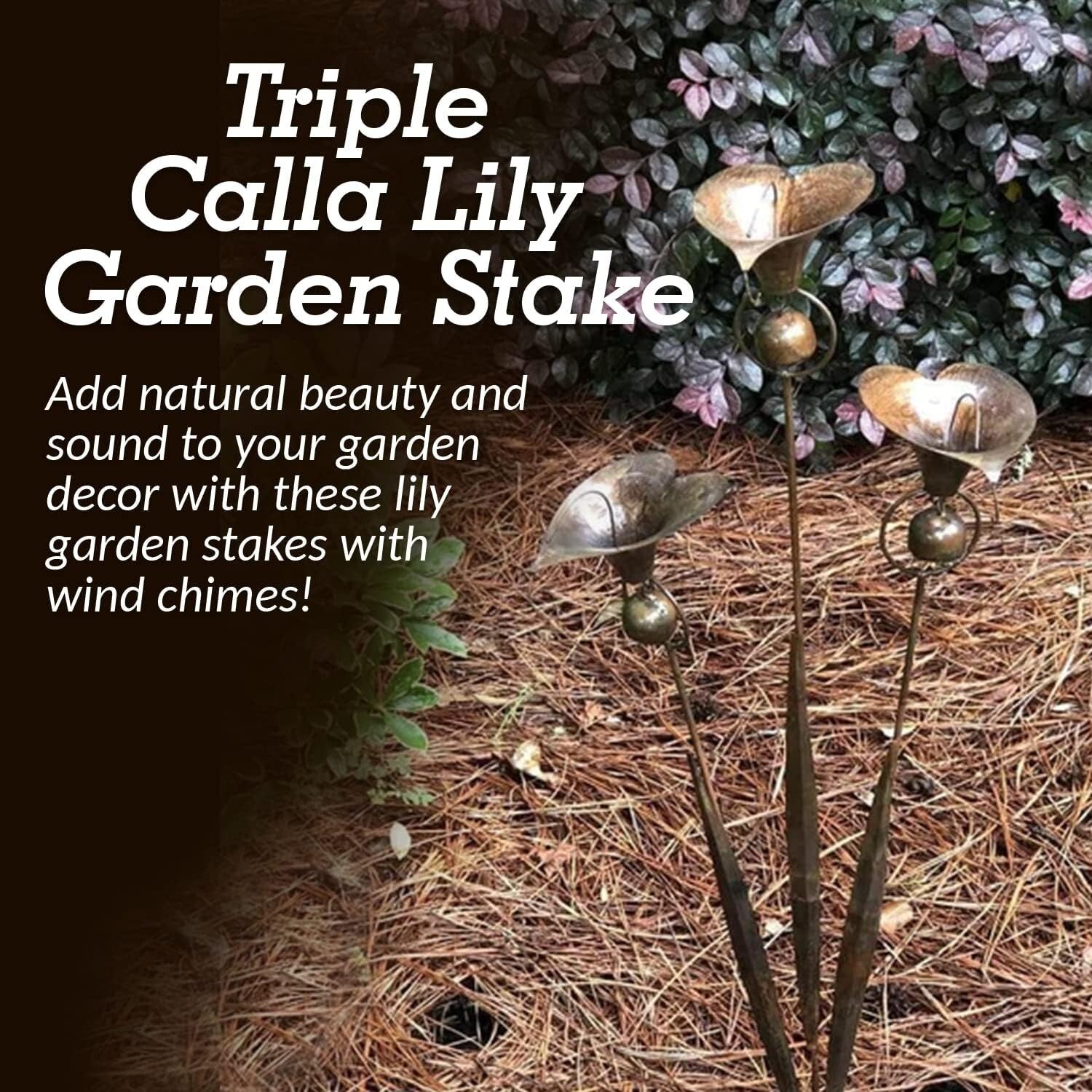 Rust Resistant Calla Lily Wind Chime Garden Stake - Ideal Gift for Garden Lovers