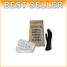 Load image into Gallery viewer, High Voltage Electrical Safety Gloves - Class 0 Rubber with Leather Protectors