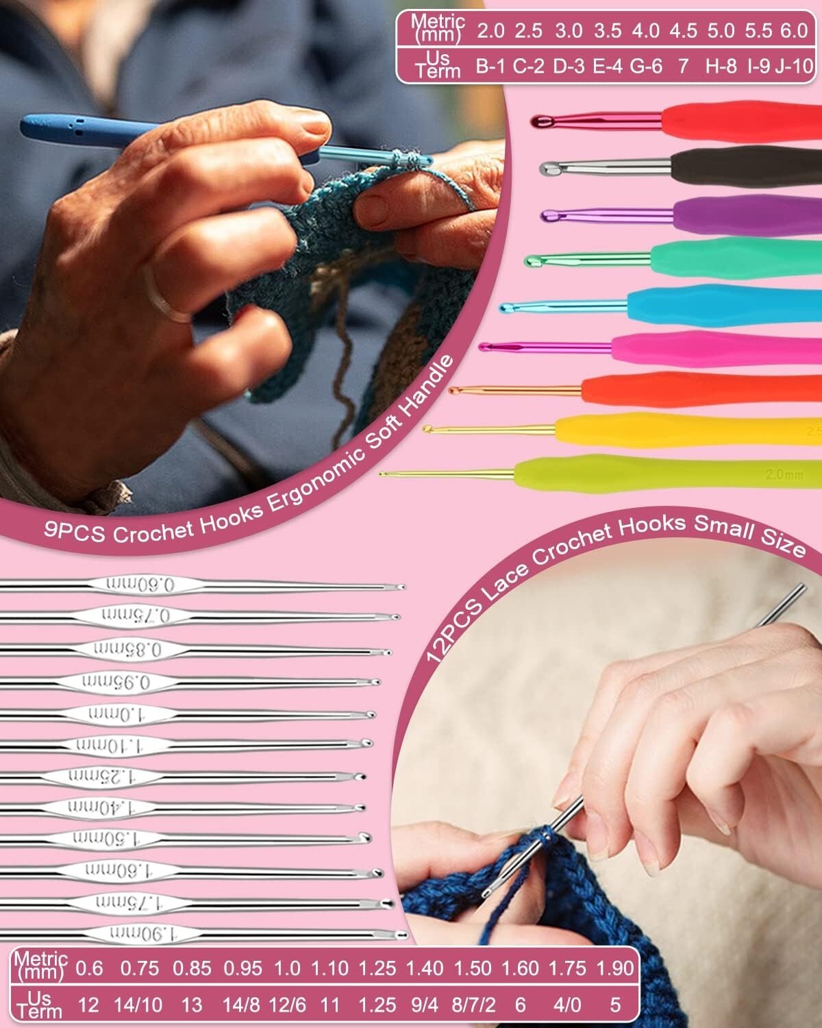 All-in-One Crochet Kit for Kids & Adults - 71 Pieces for Creative Projects