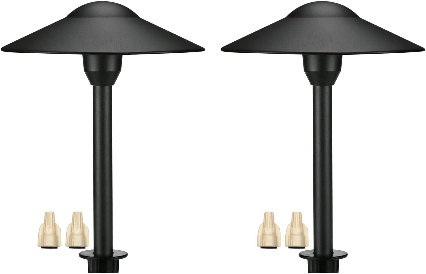 Elegant 12V LED Pathway Lights - Durable Waterproof Landscape Lighting 2-Pack