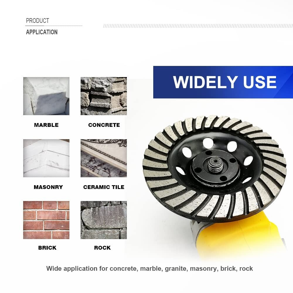 7-Inch Turbo Row Diamond Cup Wheel for Efficient Concrete & Marble Grinding