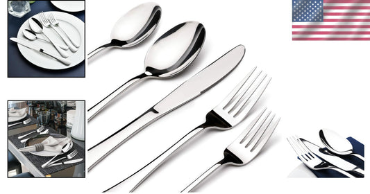 Modern 40-Piece Silverware Set for 8 - Perfect Gift for Weddings & Housewarmings
