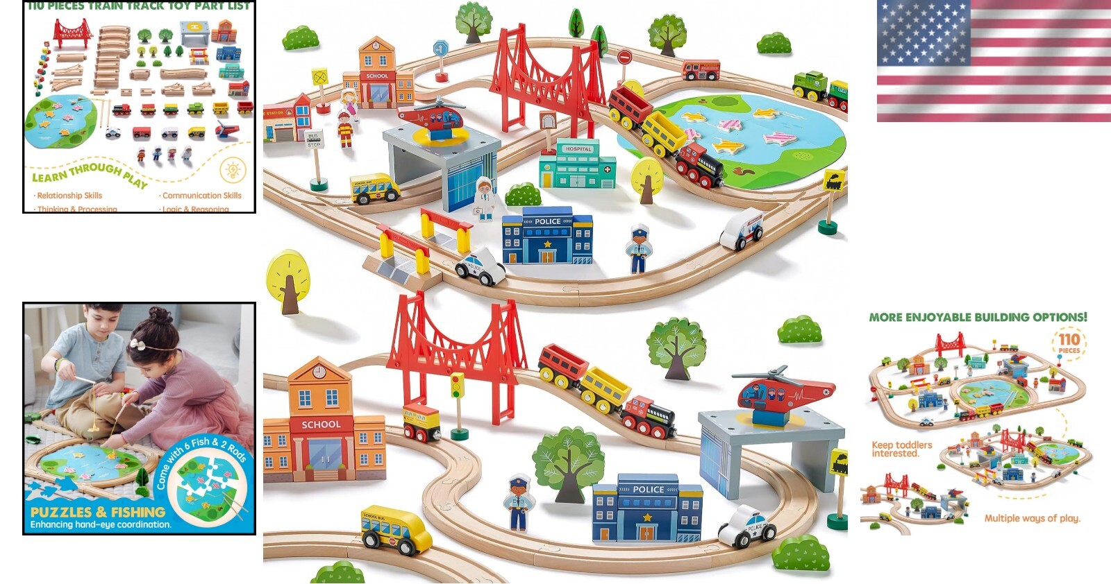 Engaging 110-Piece Train Set for Toddlers: Safe & Compatible with All Brands