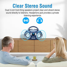 Load image into Gallery viewer, Stylish Portable Boombox with FM Stereo, Bluetooth, and USB - Blue Jay Edition