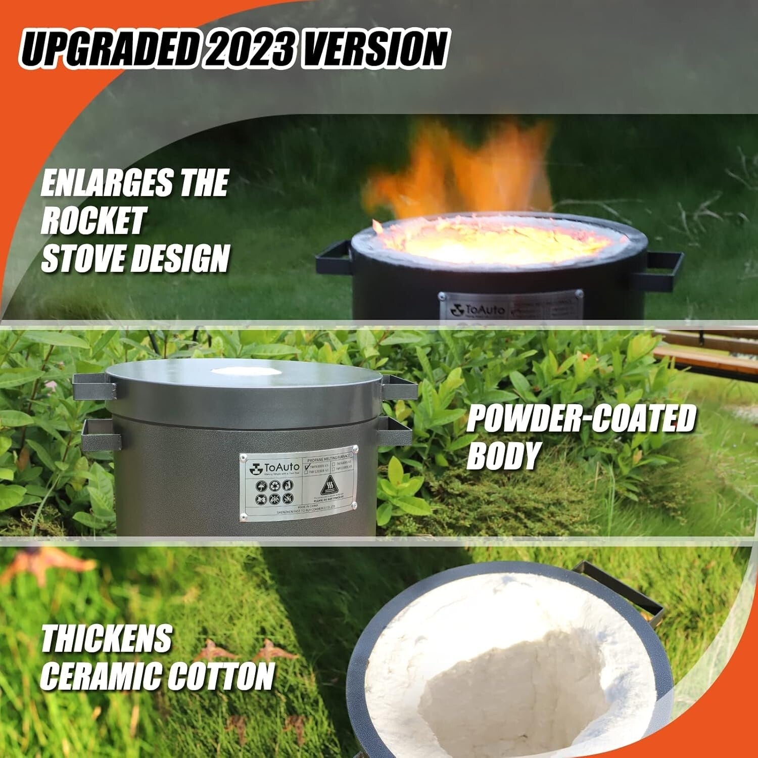 2023 Upgraded 6 KG Propane Melting Furnace with Graphite Crucible & 250,000 BTU