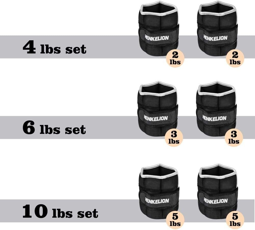 Adjustable Ankle Weights Set - 1 Pair 2-10 Lbs for Ultimate Fitness Training