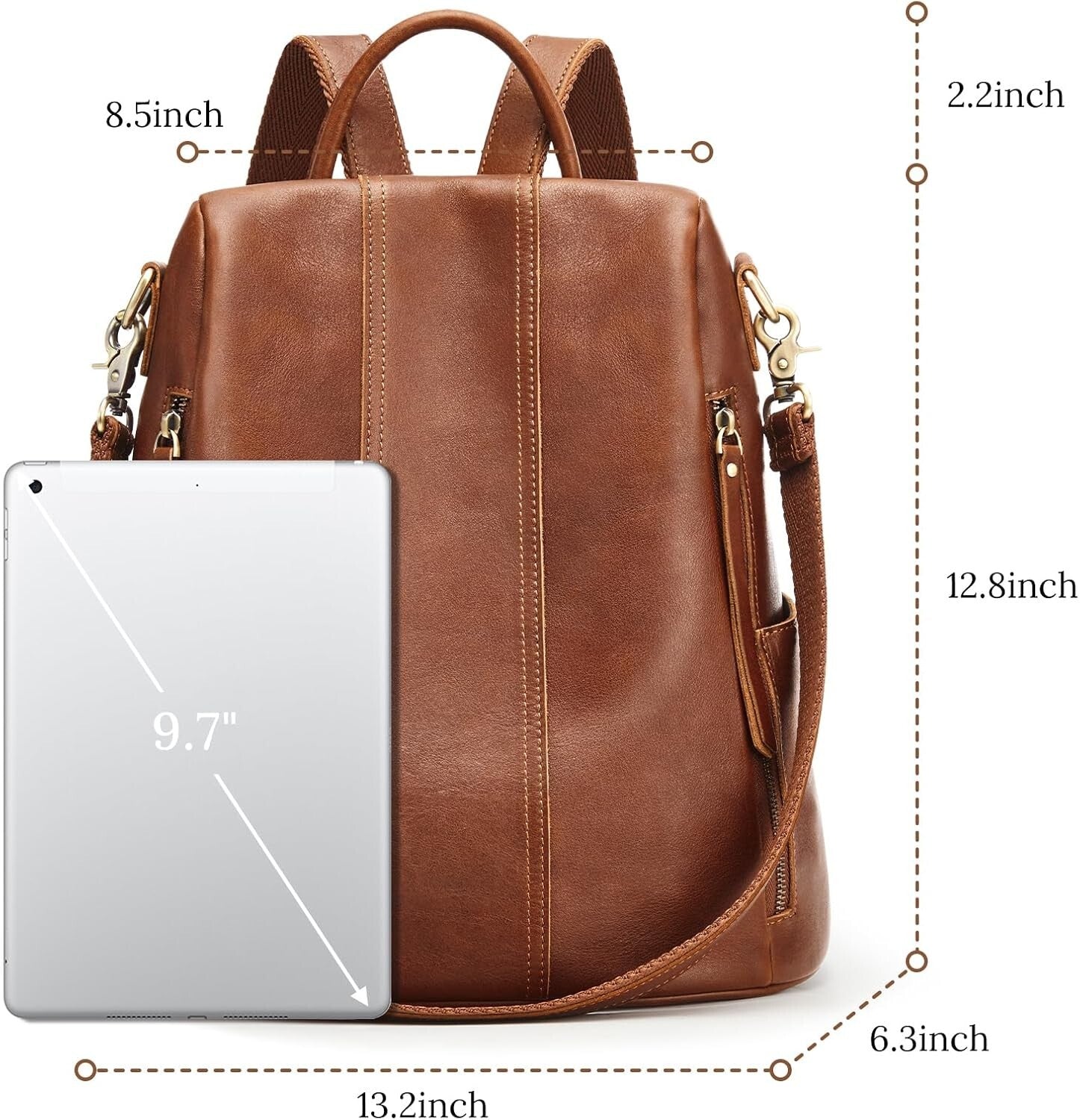 Fashionable Antitheft Leather Rucksack for Women | Perfect Travel Companion
