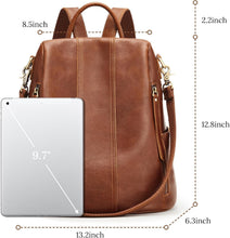 Load image into Gallery viewer, Fashionable Antitheft Leather Rucksack for Women | Perfect Travel Companion