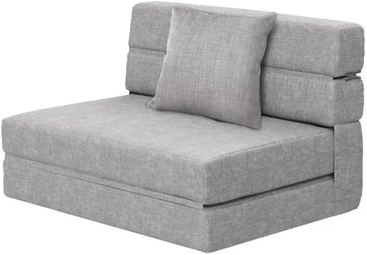 Ergonomic Space-Saving Twin Sleeper Sofa Bed in Light Gray - Perfect for Guests