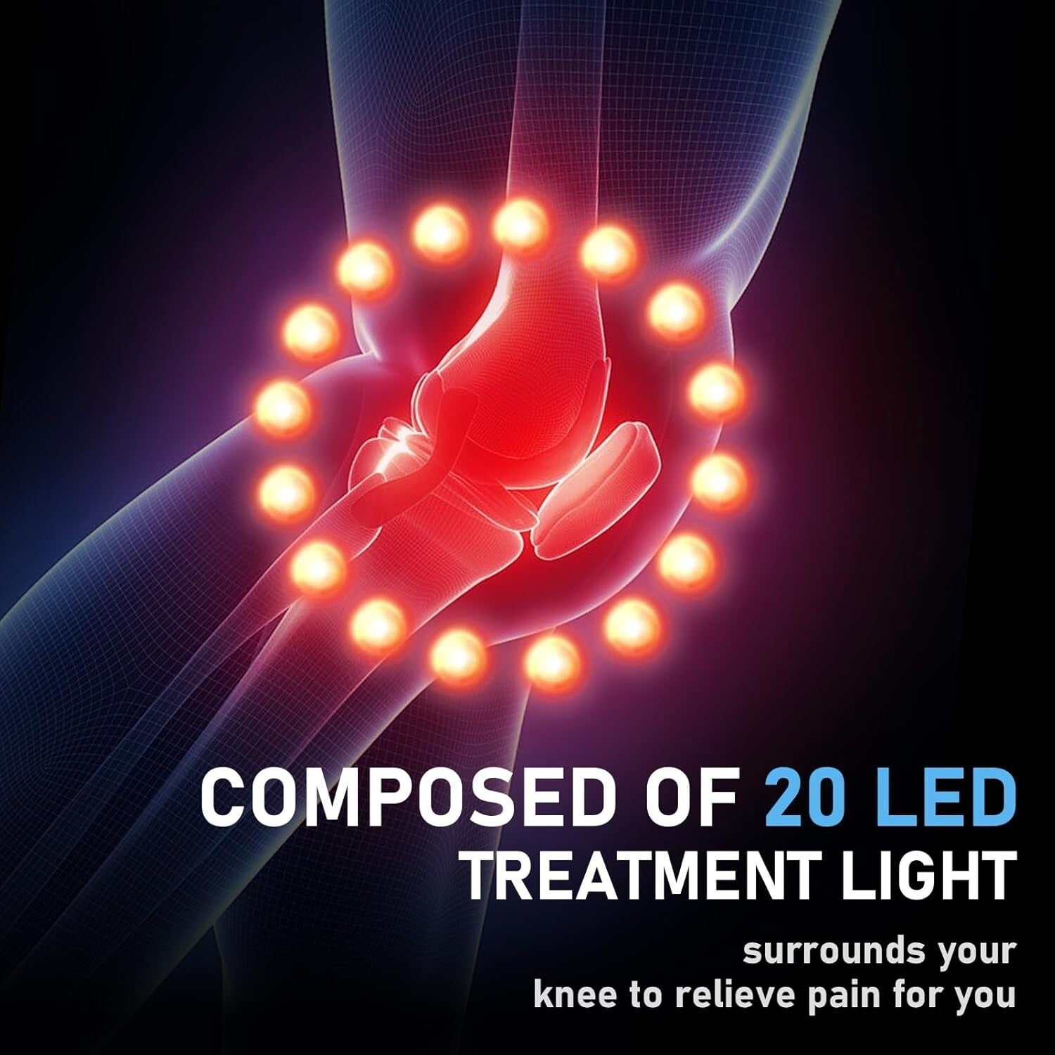 Multi-Function Knee and Shoulder Massager - Rechargeable with Red Light Therapy