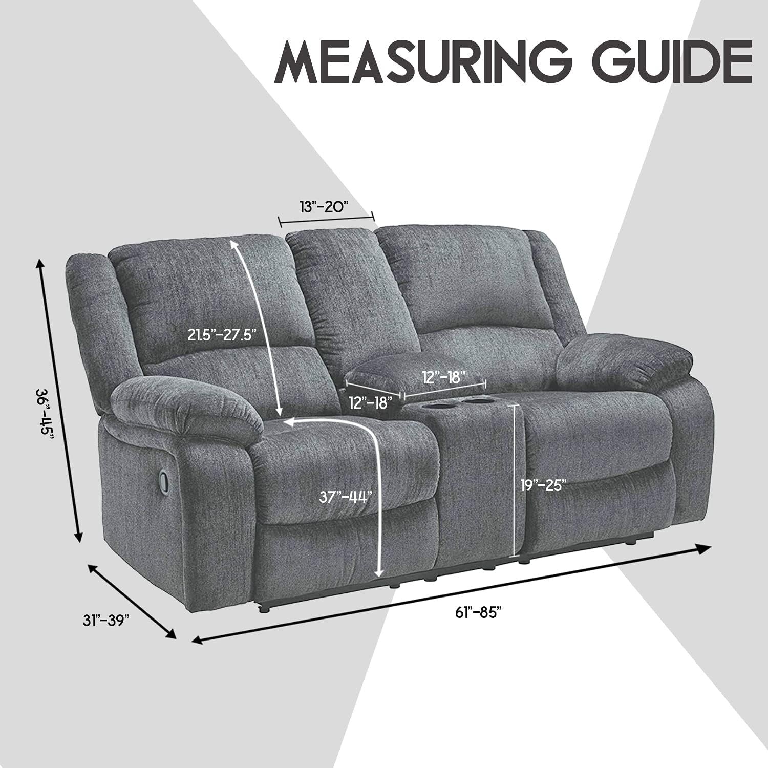 Elegant Navy 8-Piece Stretch Slipcover for Loveseat Recliners - Machine Washable