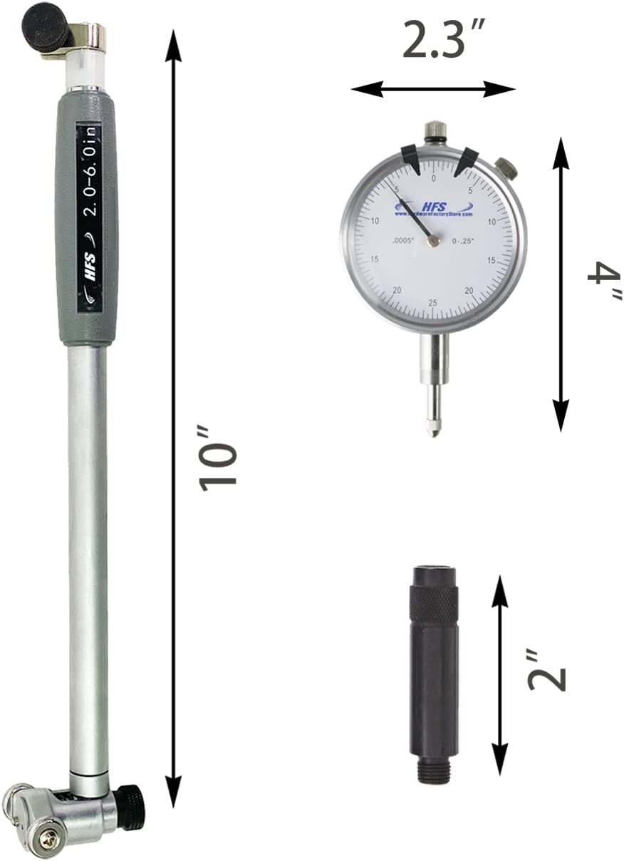 Durable Hand-Powered Dial Indicator Bore Gage Set - Lightweight Precision Tool