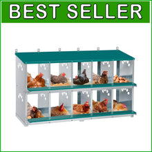 Load image into Gallery viewer, Safe &amp; Easy Access 10 Compartment Chicken Nesting Box for Optimal Production