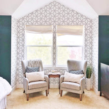 Load image into Gallery viewer, Geometric Wall Stencils for Painting - 2-Pack (17x32 in), Reusable &amp; Versatile