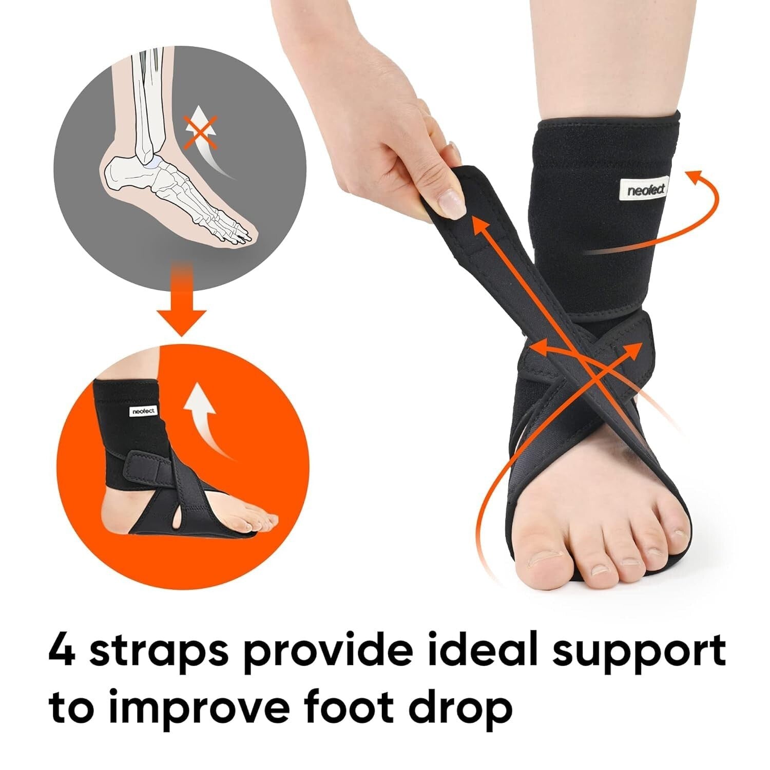 Breathable Medium Ankle Brace for Foot Drop – Comfortable Support for Mobility