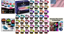 Load image into Gallery viewer, 40-Piece Chameleon Mica Powder Set for Epoxy Resin Artistry – Holographic Colors