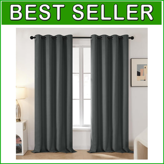 Elegant Blackout Grommet Curtains - Thermal Insulated & Noise-Reducing, Set of 2