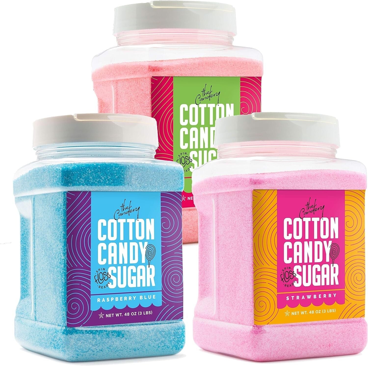 Fluffy Cotton Candy Floss Sugar - 3 lbs Premium Varieties for Fun Gatherings