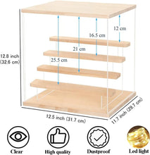 Load image into Gallery viewer, 5-Tier Acrylic Display Case with Wooden Base for Action Figures and Collectibles