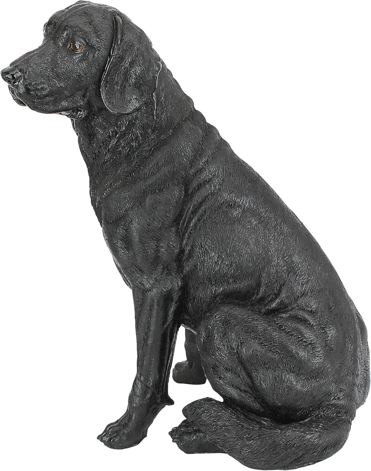 Hand-Cast Black Labrador Dog Sculpture: Memorial Figurine for Garden Lovers