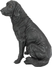 Load image into Gallery viewer, Hand-Cast Black Labrador Dog Sculpture: Memorial Figurine for Garden Lovers
