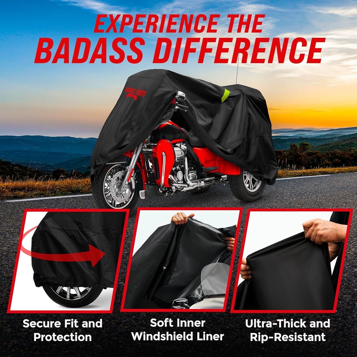 Ultimate Waterproof Motorcycle Cover with Reflective Safety for Harley Tri Glide