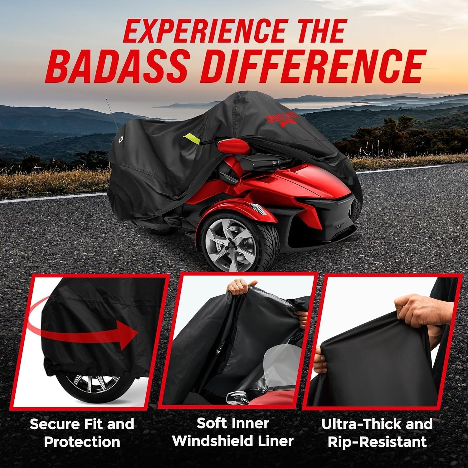 Premium Waterproof Spyder RT Limited Bike Cover with Windshield Protection