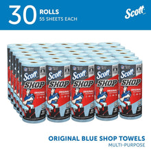 Load image into Gallery viewer, High Absorbency Scott Blue Shop Towels: 30 Rolls of 9.4" x 11" Perforated Sheets