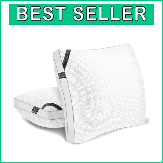 Breathable Microfiber Sleep Pillows - 2 Pack European Size for Neck Pain Relief