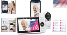 Load image into Gallery viewer, Smart Baby Monitor with Remote Access, HD Night Vision &amp; Temperature Alerts