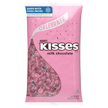 Load image into Gallery viewer, Individually Wrapped KISSES Milk Chocolate Candy in Elegant Pink Foils - 60 oz