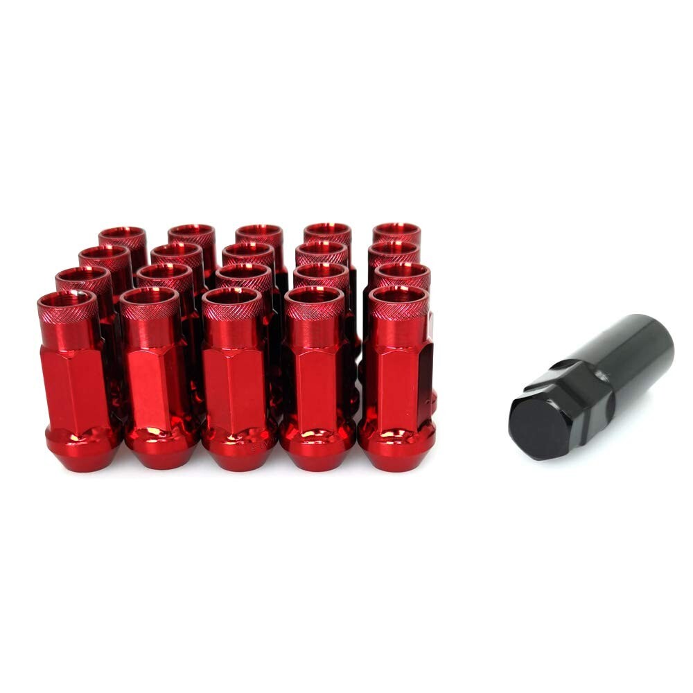 Durable M12x1.5 Racing Locknut Set in Red - Perfect for Vehicle Customization