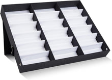 Load image into Gallery viewer, Sophisticated Sunglass Storage Case - 18 Compartment Organizer in Black