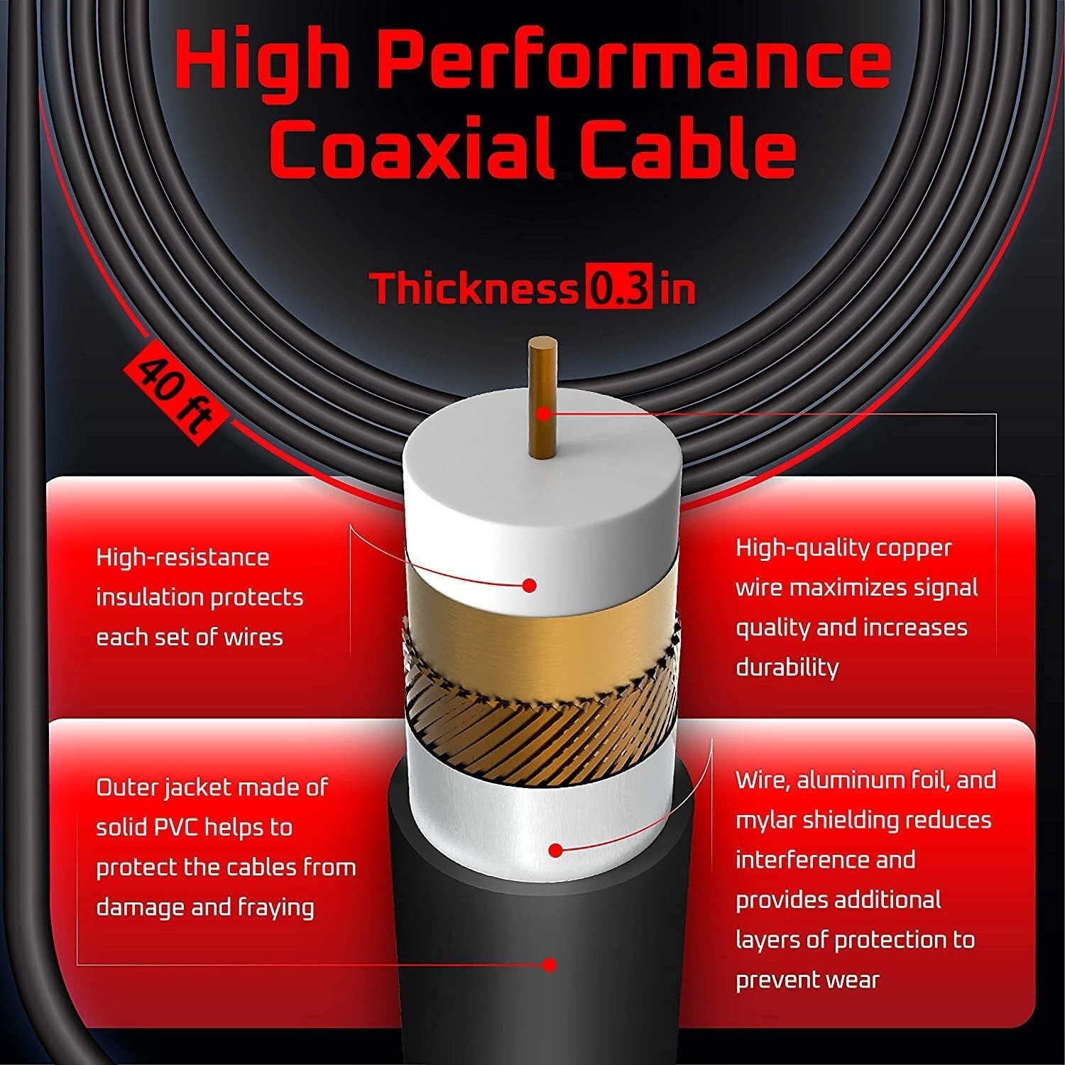 360-Degree Rotating Outdoor HD Antenna - 200 Miles with Mounting Pole Included