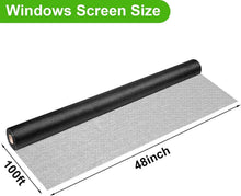 Load image into Gallery viewer, Heavy-Duty 48" x 100ft Fiberglass Window Screen Mesh Roll - Easy to Install